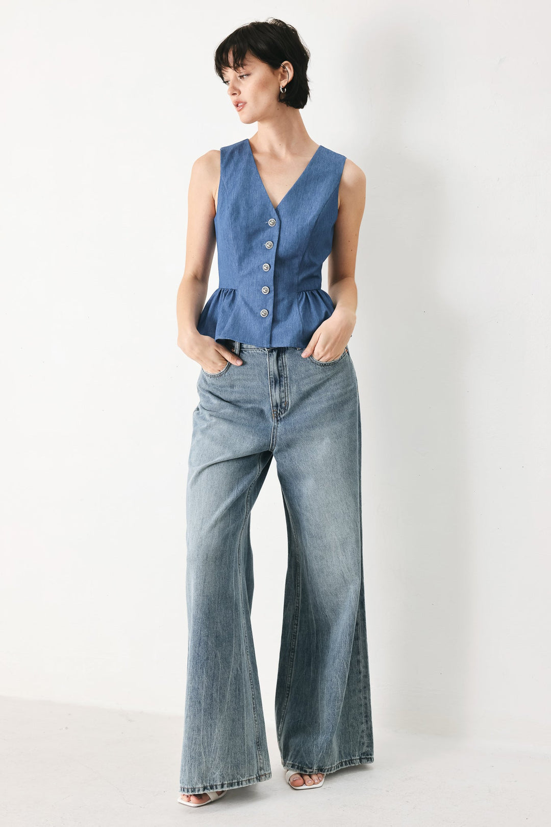 Casual Romance Woven Vest from KADOU Boutique