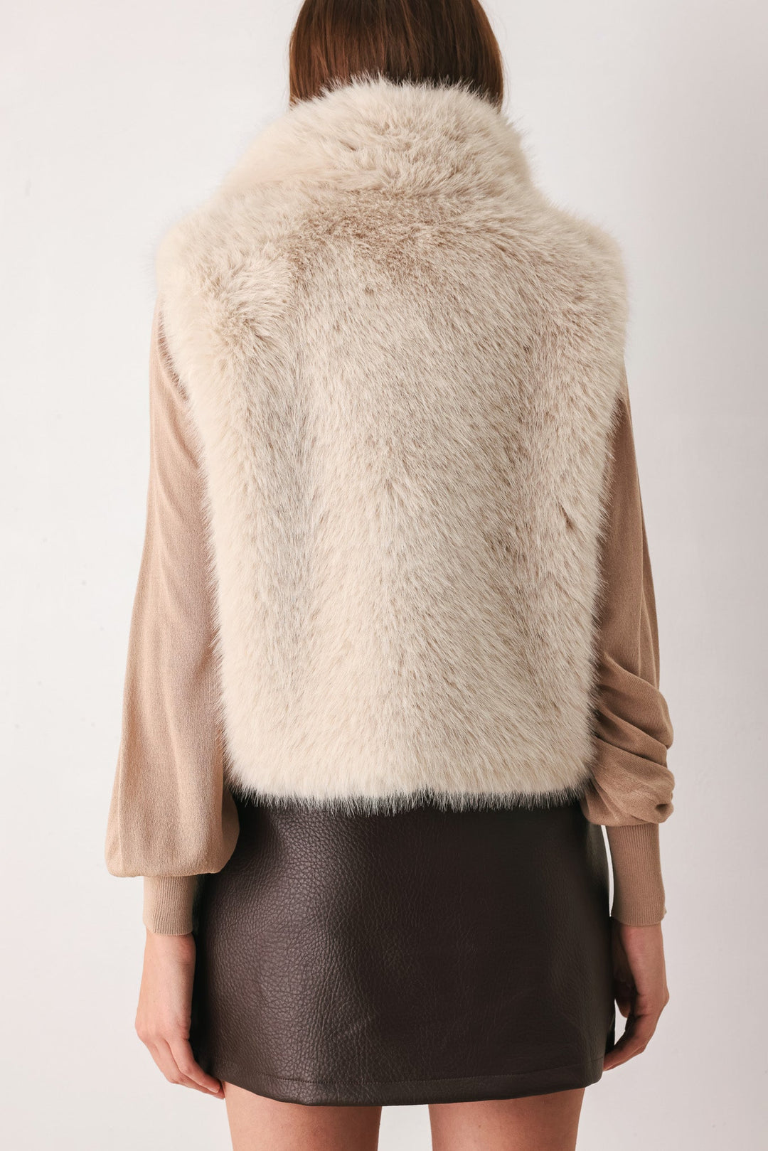 COCOA PLUSH CHOCOLATE BROWN FAUX FUR VEST