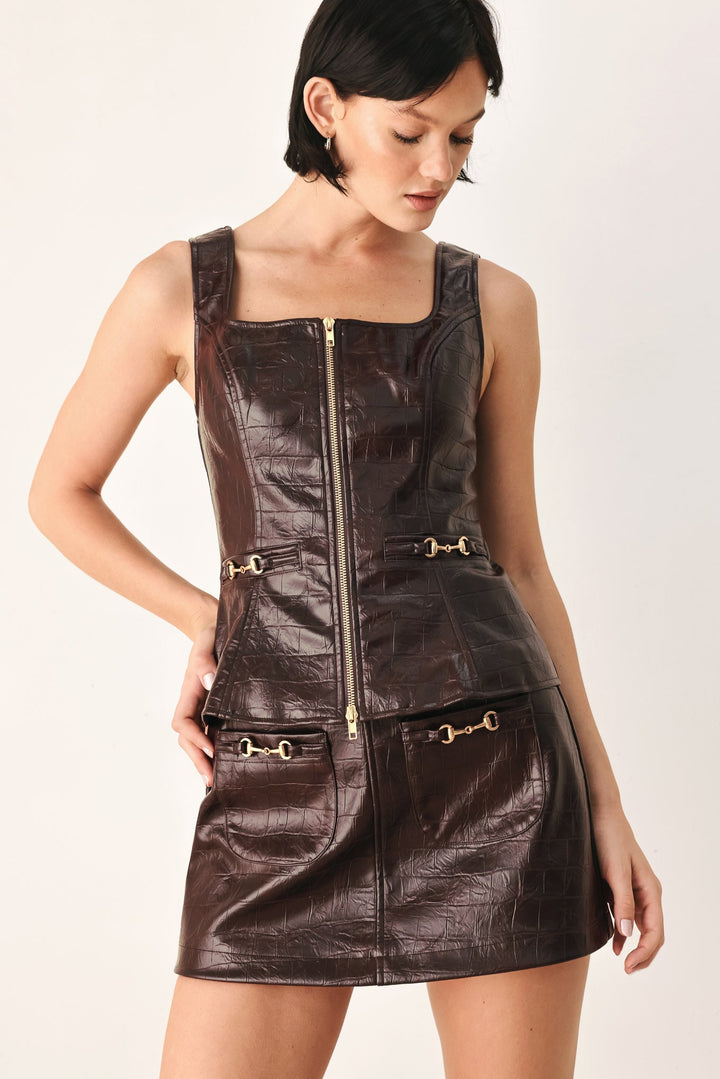 Wild At Heart Embossed Faux Leather Vest from KADOU Boutique
