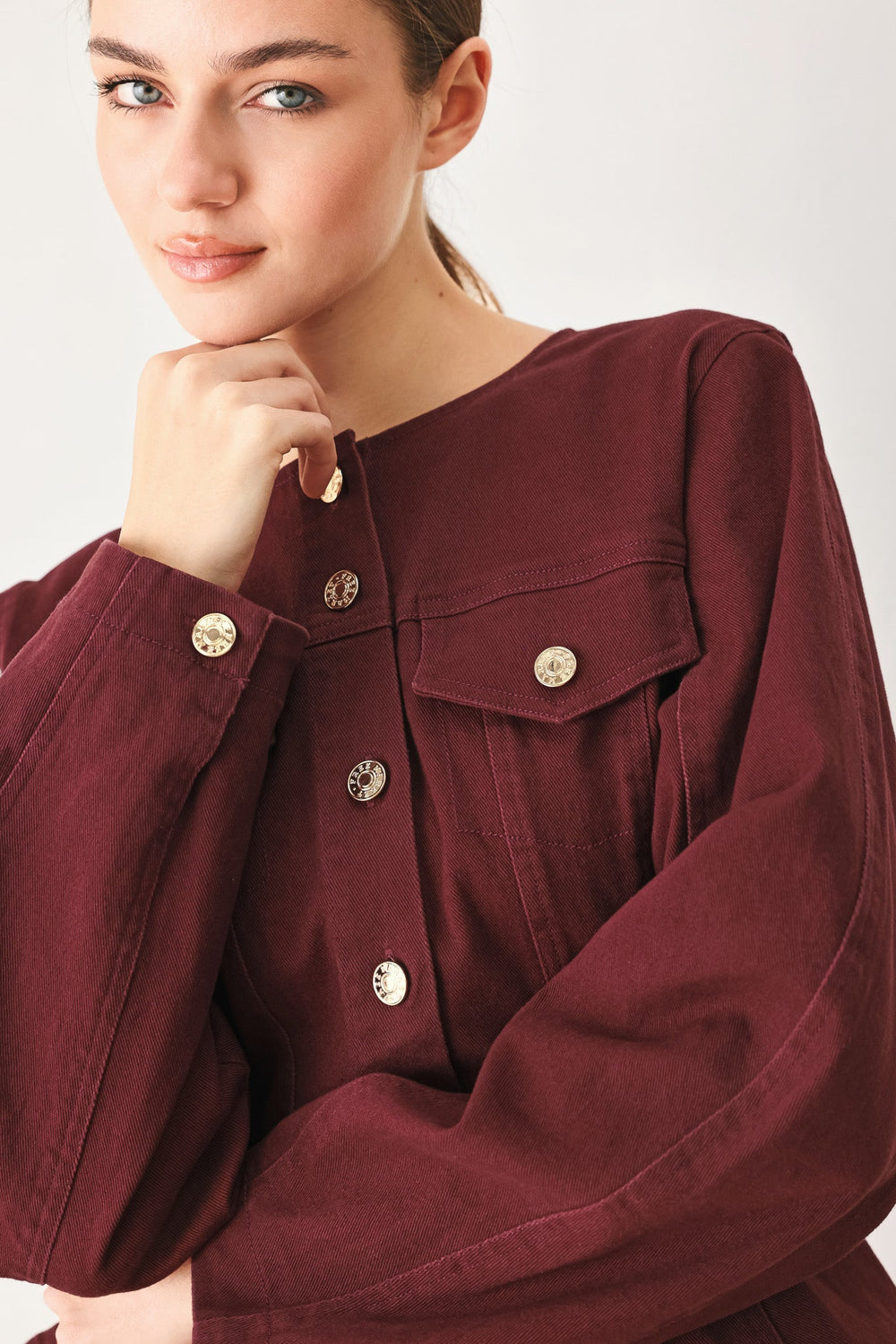 Merlot Ridge Woven Jacket from KADOU Boutique