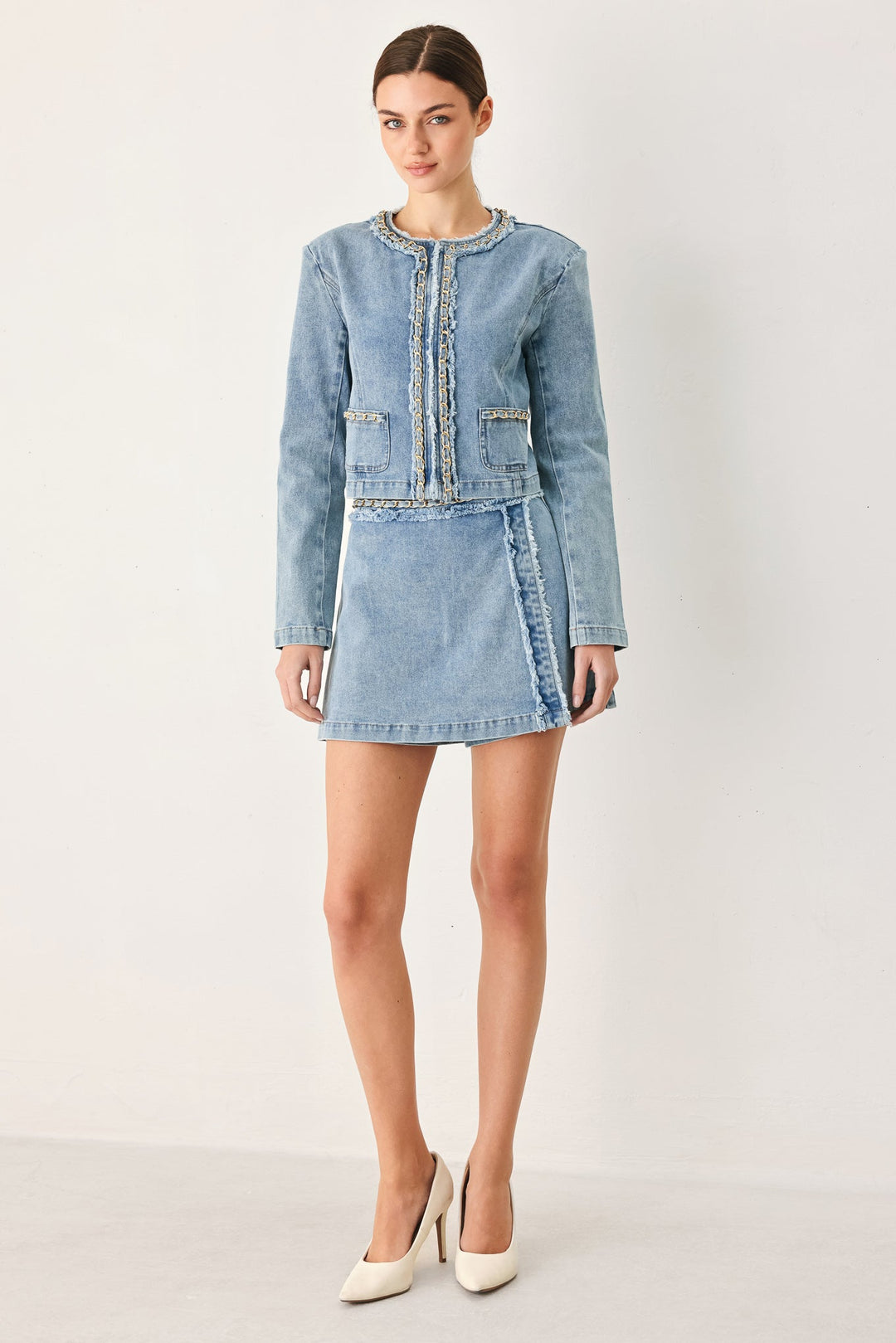SKYWARD LINKED DENIM CROP JACKET