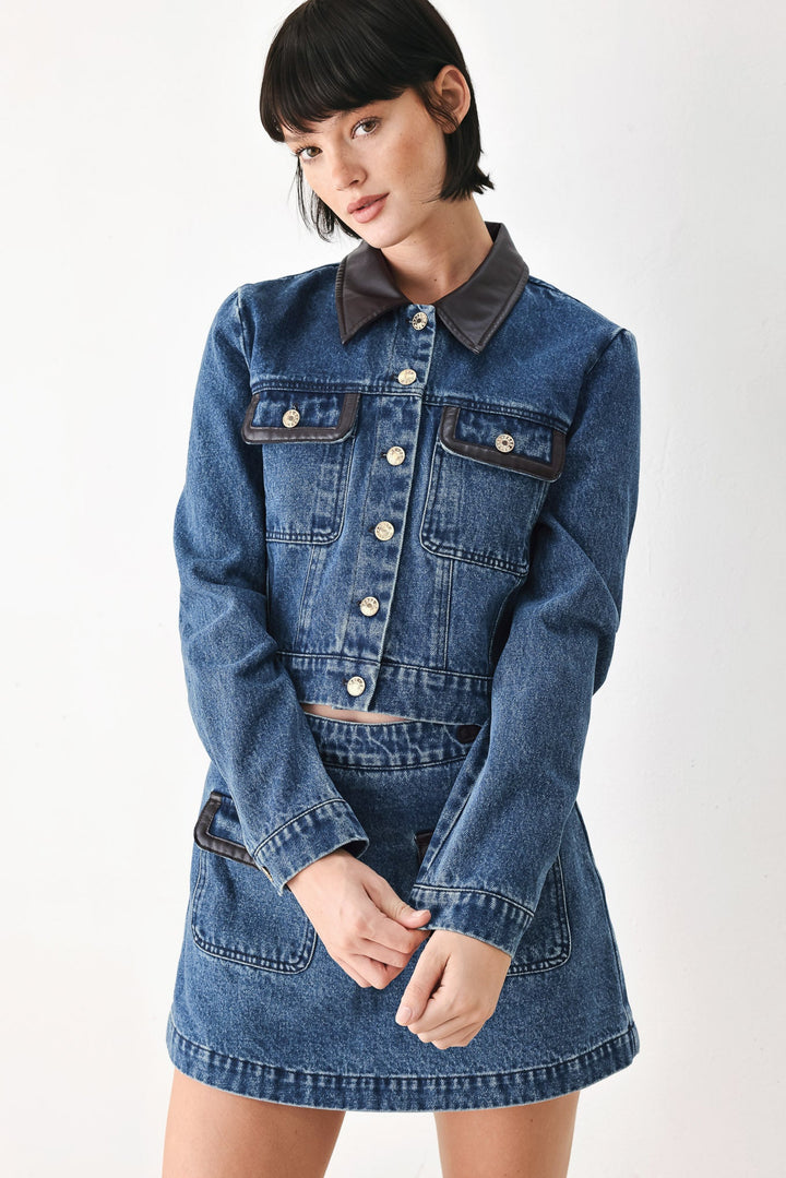 VINTAGE DENIM RENDEZVOUS DENIM CROP JACKET
