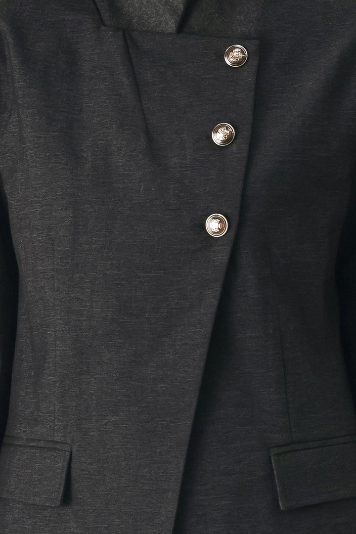 COMMAND NOIR BLACK ASYMMETRICAL MILITARY JACKET