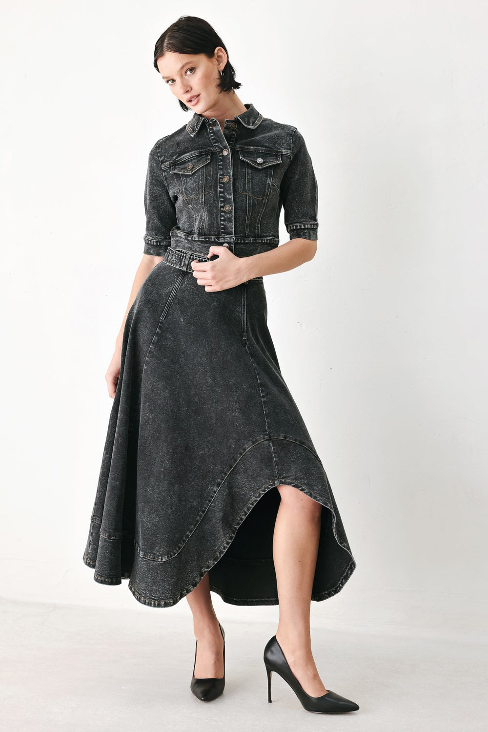 Shadow Stitch Romance Denim Crop Jacket from KADOU Boutique