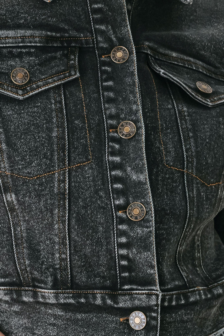 SHADOW STITCH ROMANCE DENIM CROP JACKET