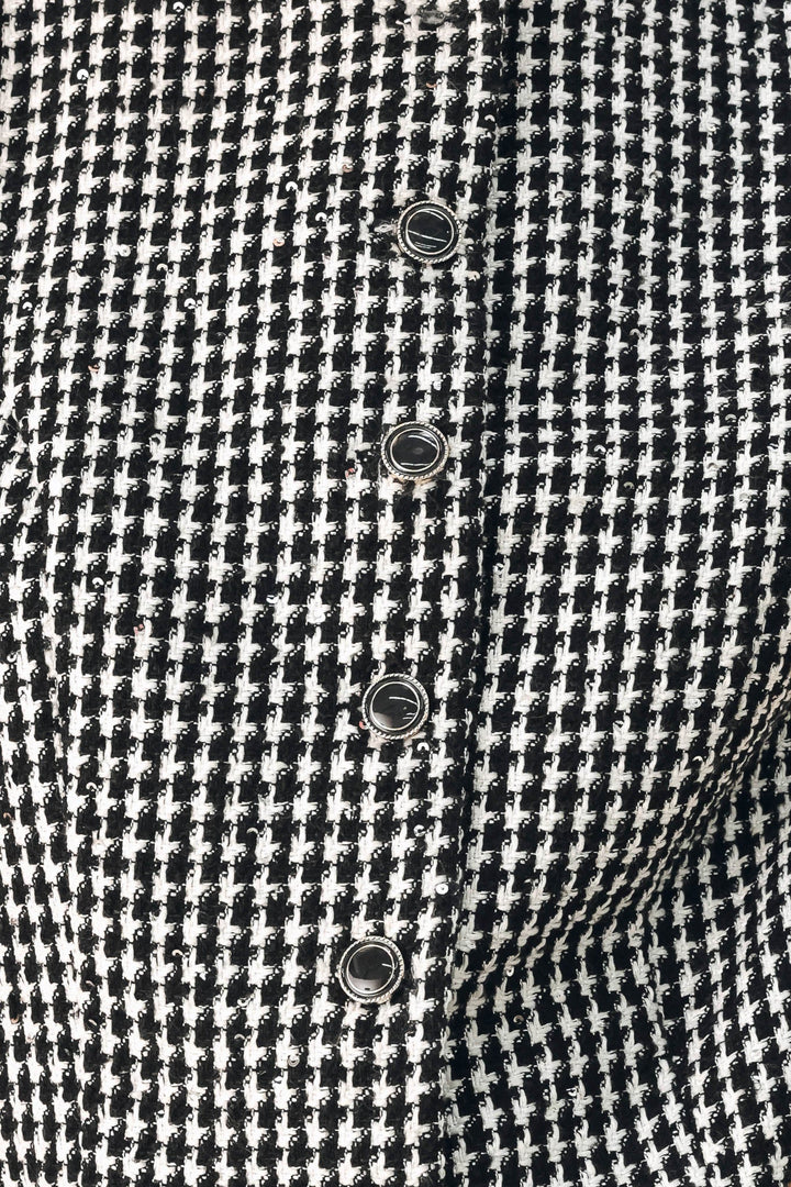 CHECKED IN SPARKLE HOUNDSTOOTH VEST