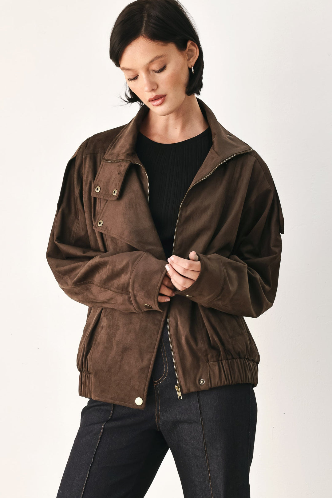 Downtown Darling Faux Leather Bomber Jacket from KADOU Boutique