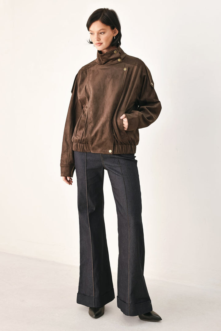 Downtown Darling Faux Leather Bomber Jacket from KADOU Boutique