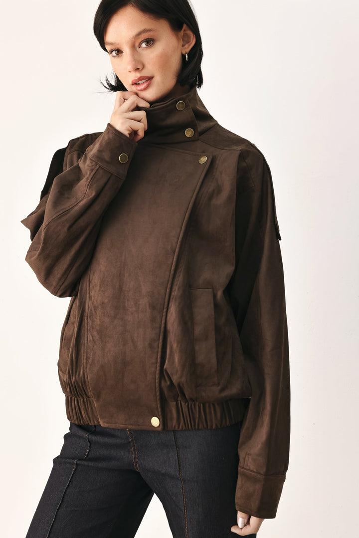 Downtown Darling Faux Leather Bomber Jacket from KADOU Boutique