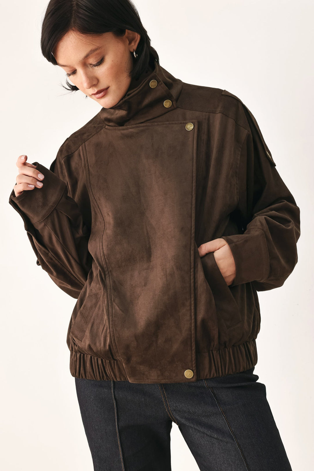 Downtown Darling Faux Leather Bomber Jacket from KADOU Boutique