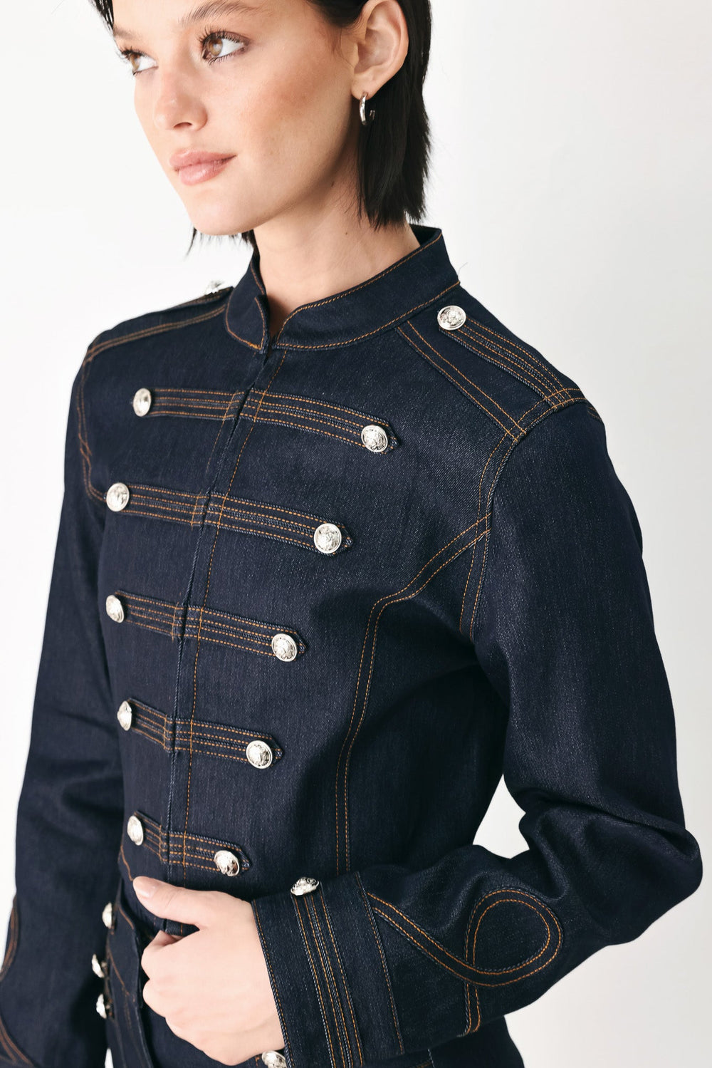 Midnight Commander Denim Military Jacket from KADOU Boutique