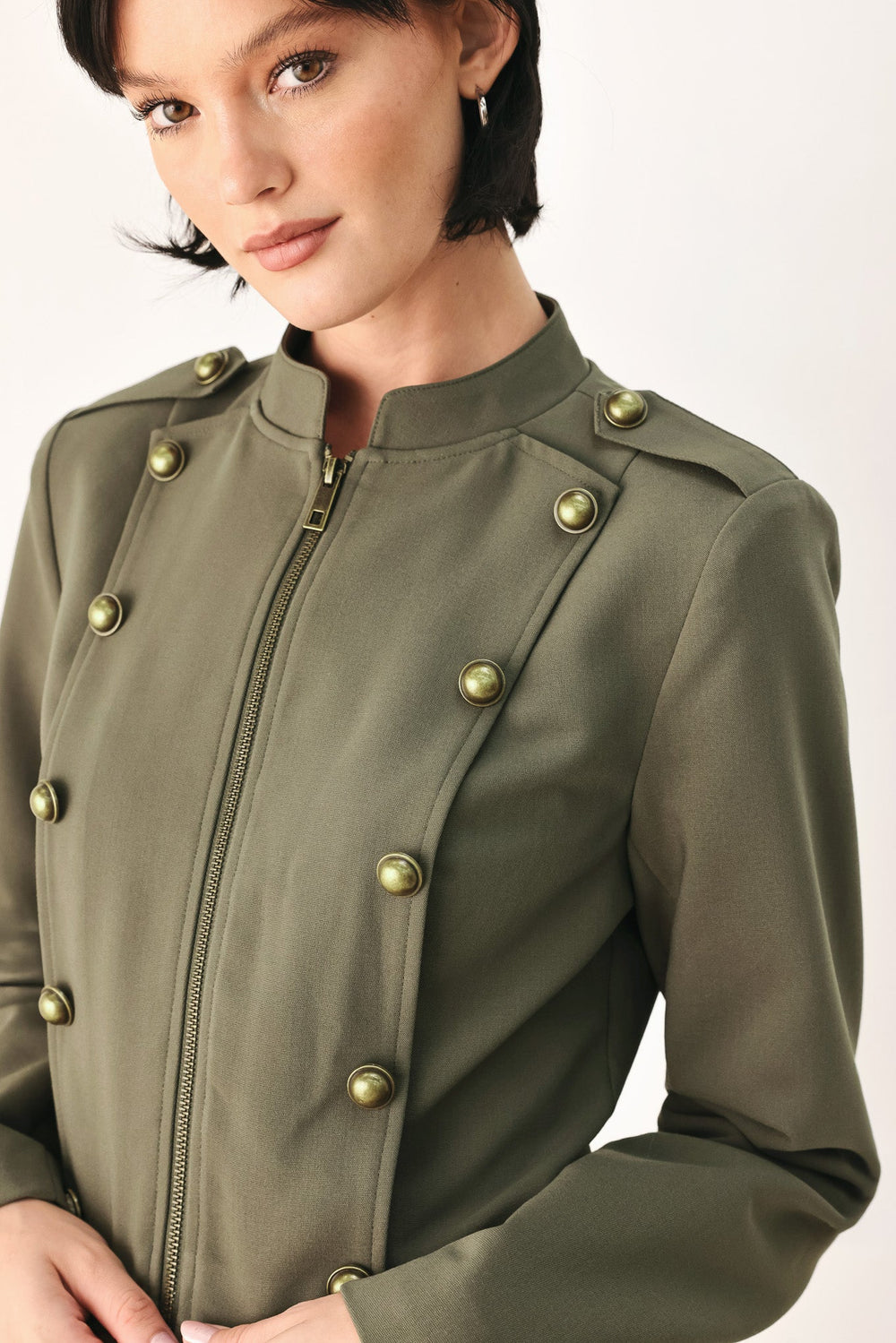 Olive Command Cropped Military Jacket from KADOU Boutique