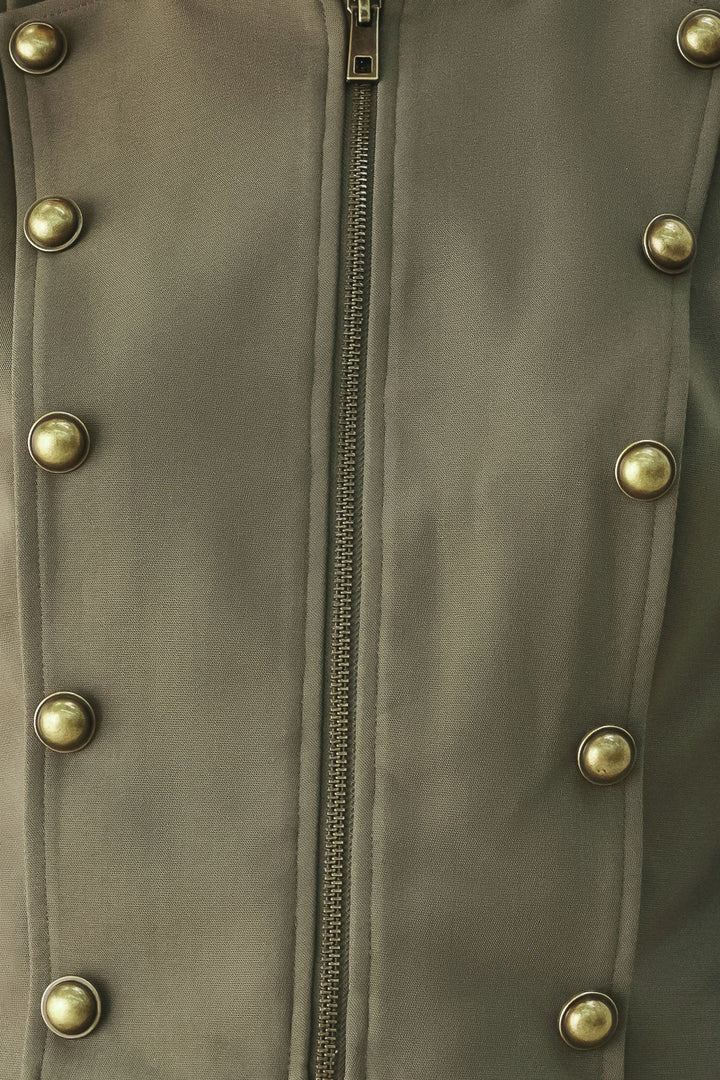 OLIVE COMMAND CROPPED MILITARY JACKET