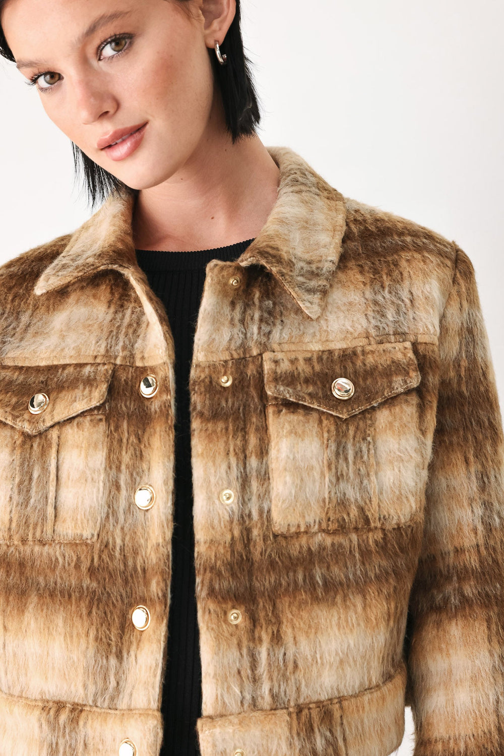 Autumn in Aspen Plaid Crop Jacket from KADOU Boutique