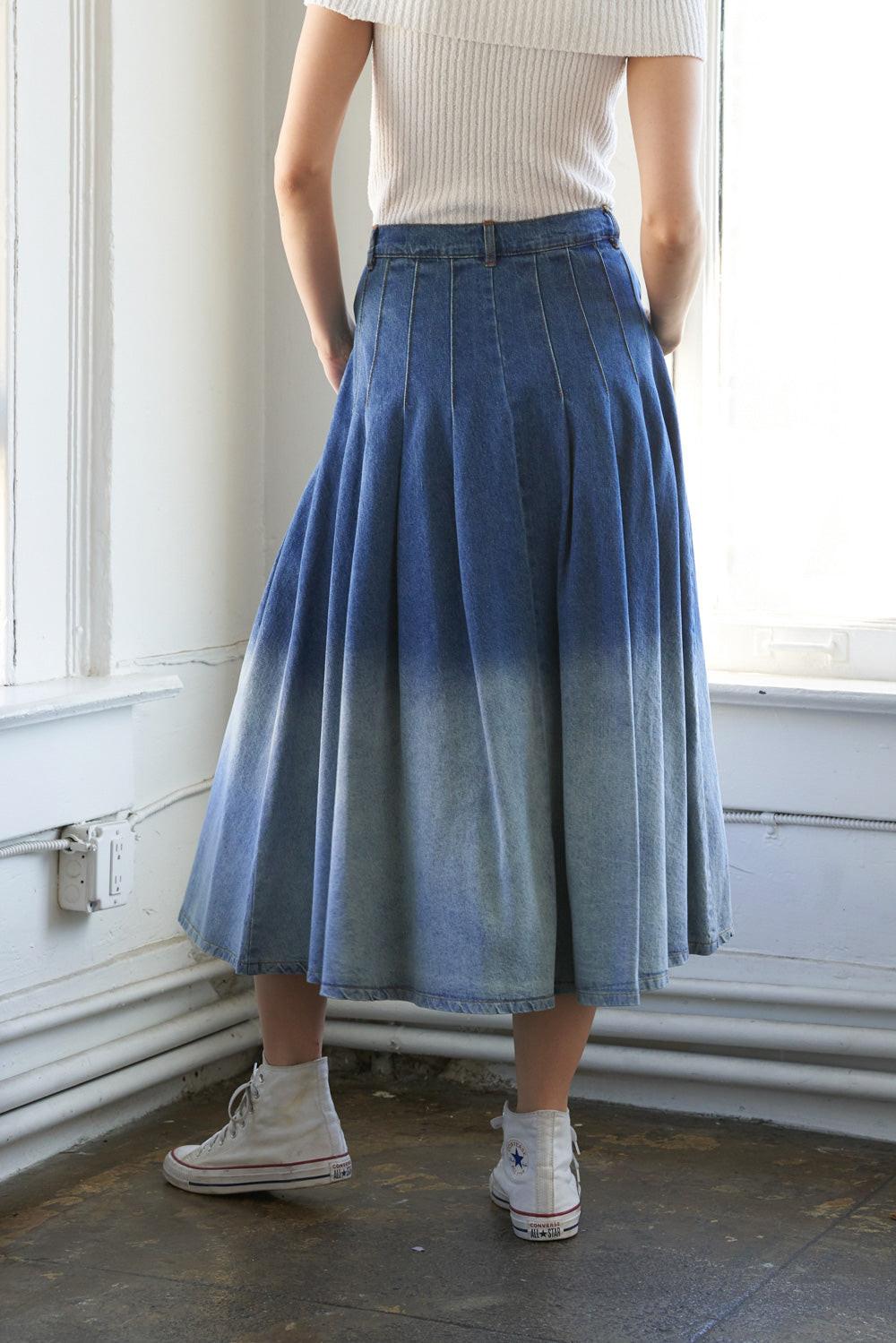State of Mind Denim Midi Skirt from KADOU Boutique