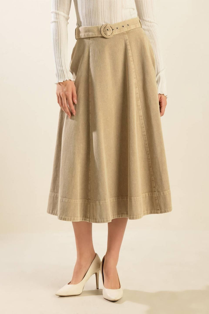 You Know It Twill Midi Skirt from KADOU Boutique