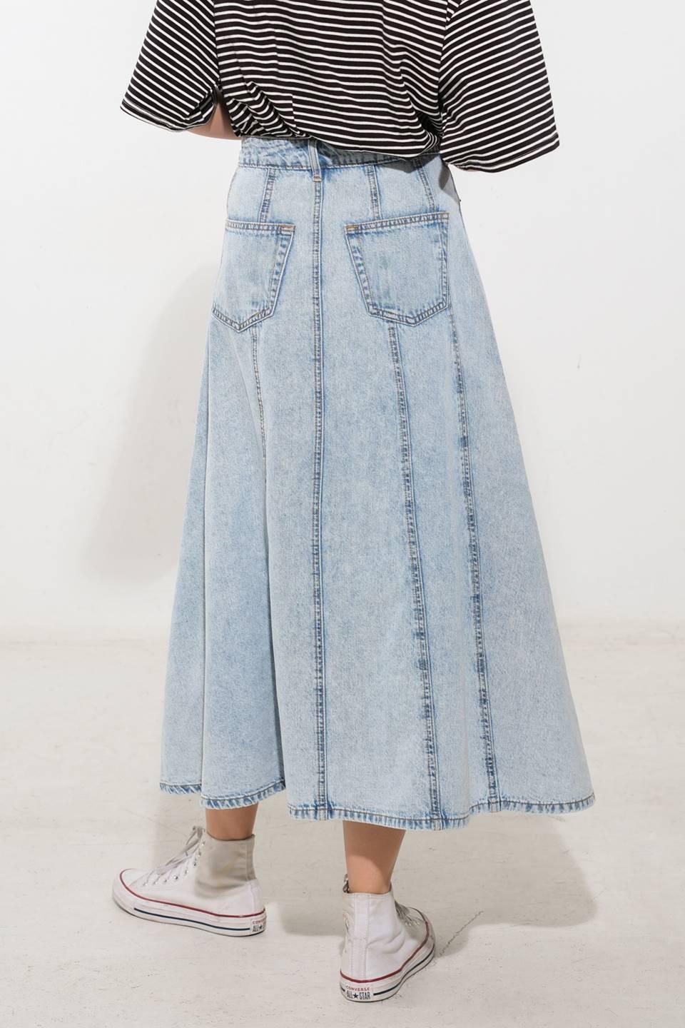 Urban Cowgirl Denim Midi Skirt from KADOU Boutique