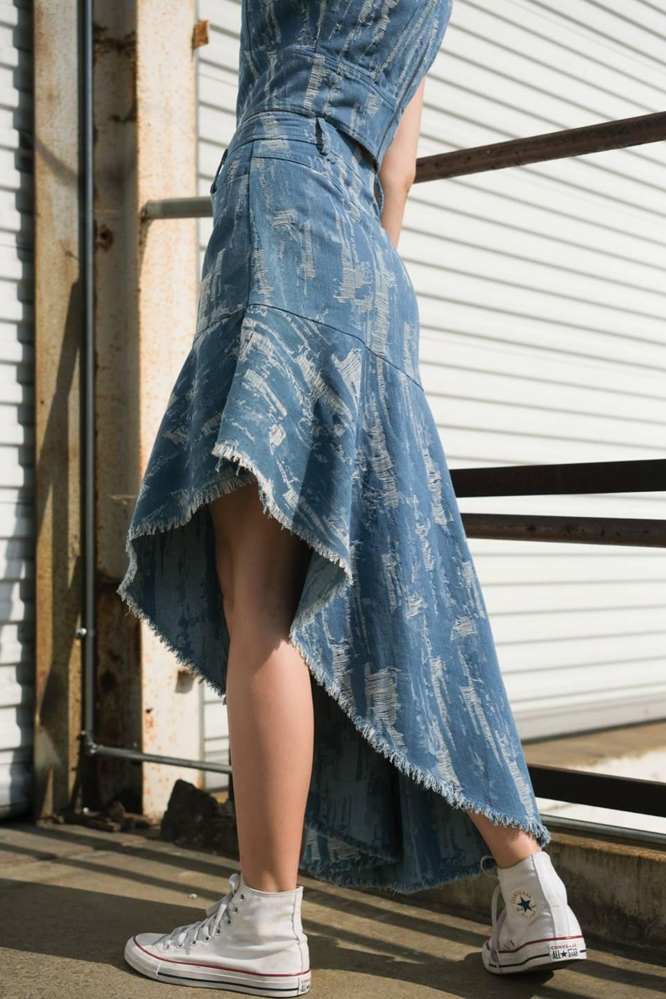 Breezy Adoration Denim Skirt from KADOU Boutique