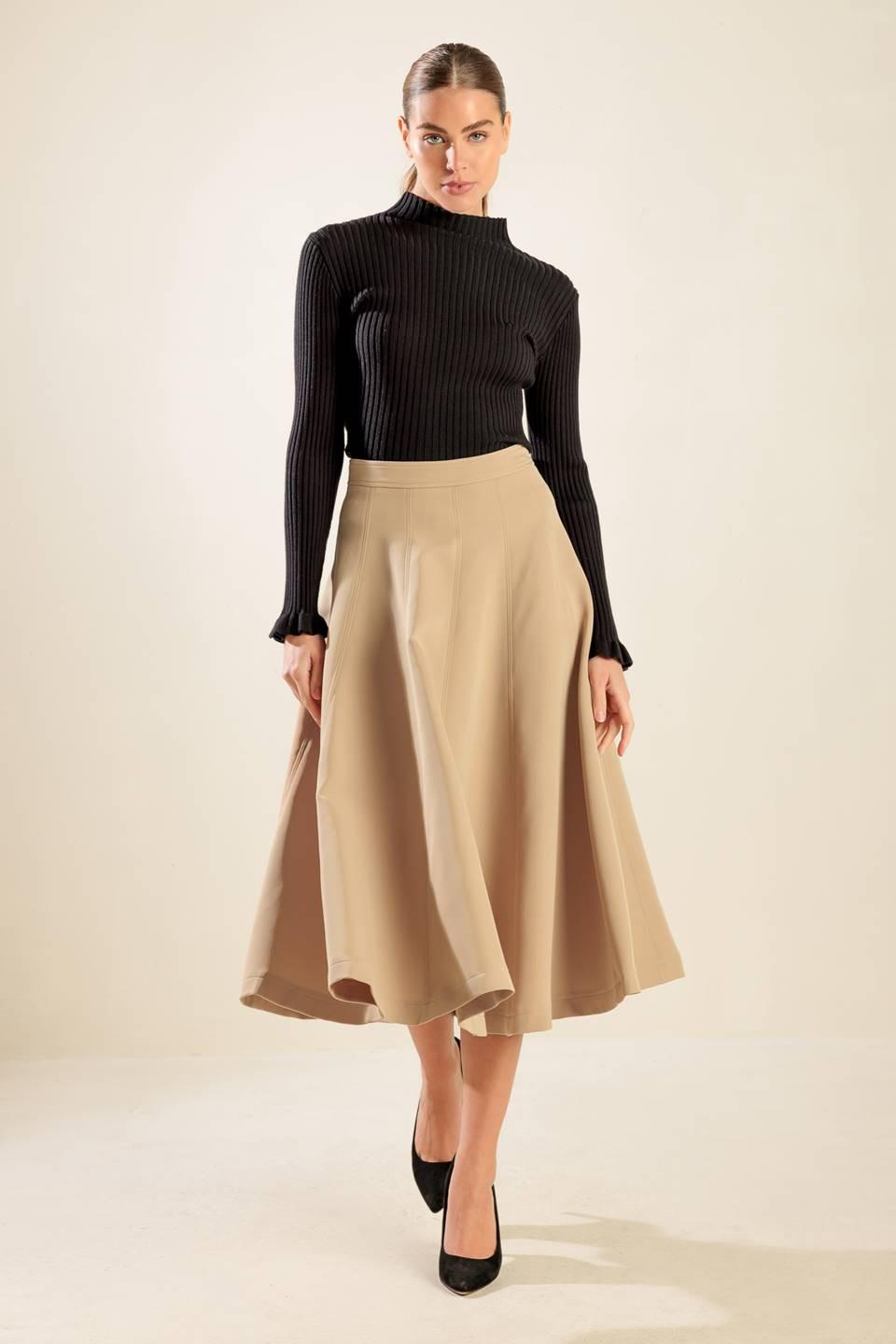 Falling Into Bliss Woven Midi Skirt from KADOU Boutique