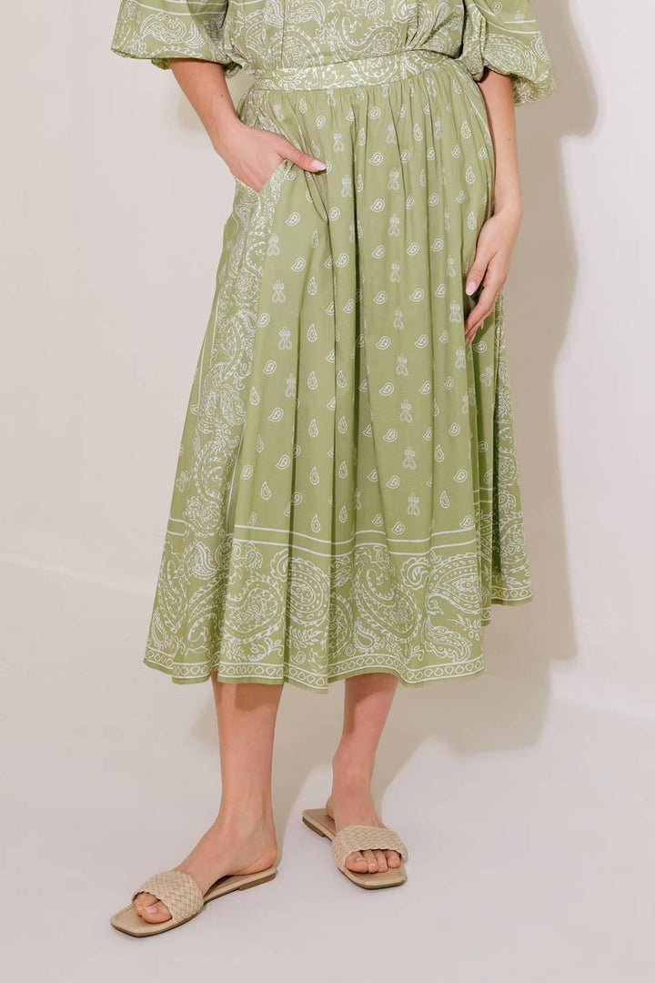 The More the Merrier Woven Full Midi Skirt from KADOU Boutique