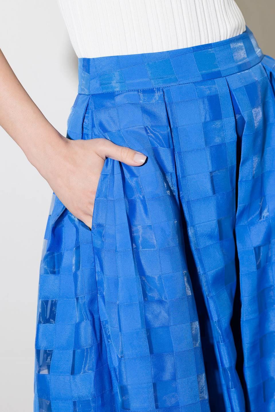 Live for Us Blue Organza Midi Skirt from KADOU Boutique