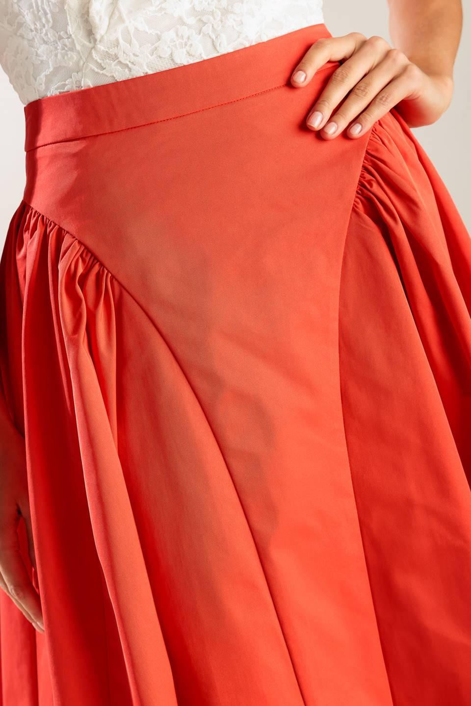Lunch with the Girls Woven Full Midi Skirt from KADOU Boutique