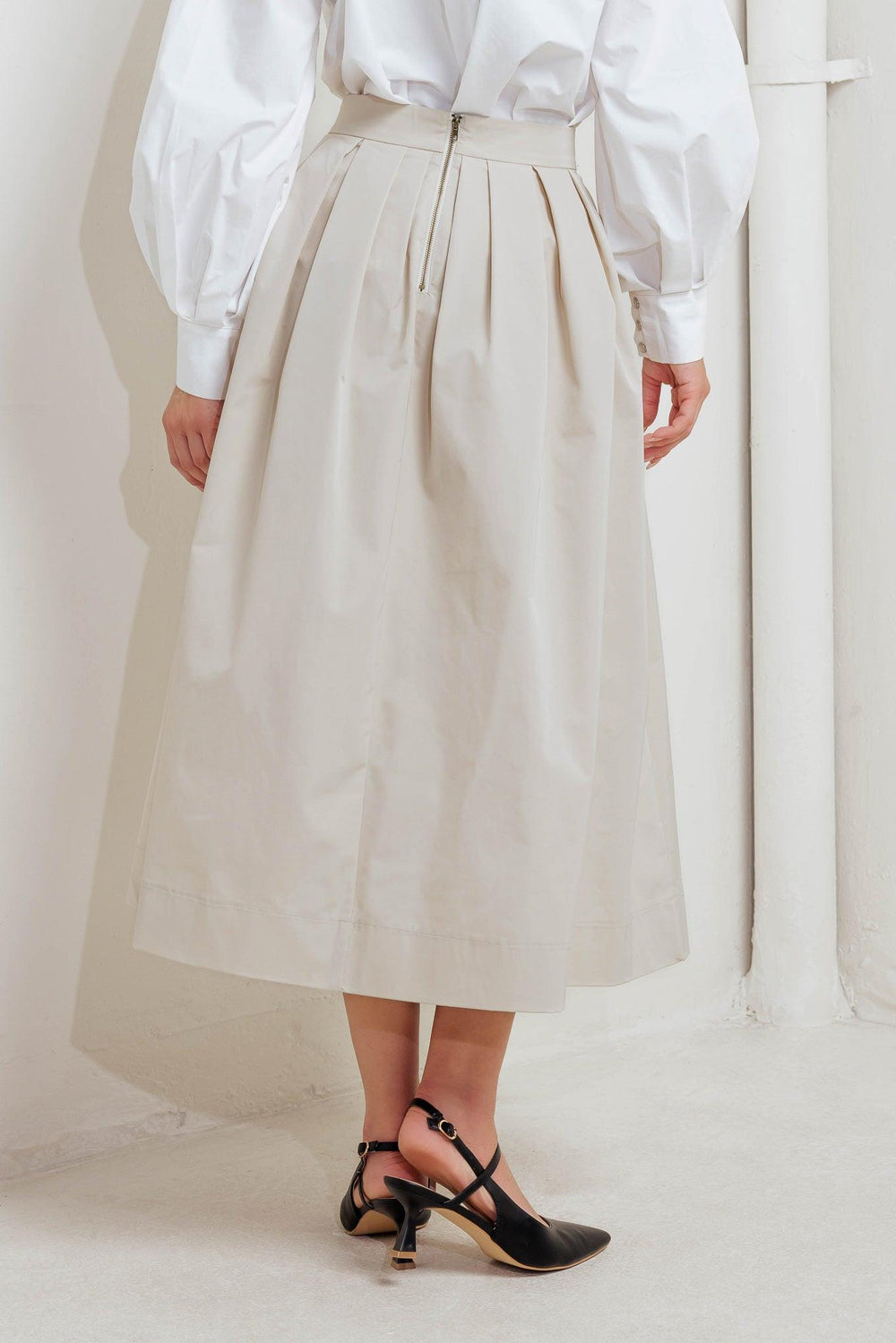 Soft Poem Woven Full Midi Skirt from KADOU Boutique