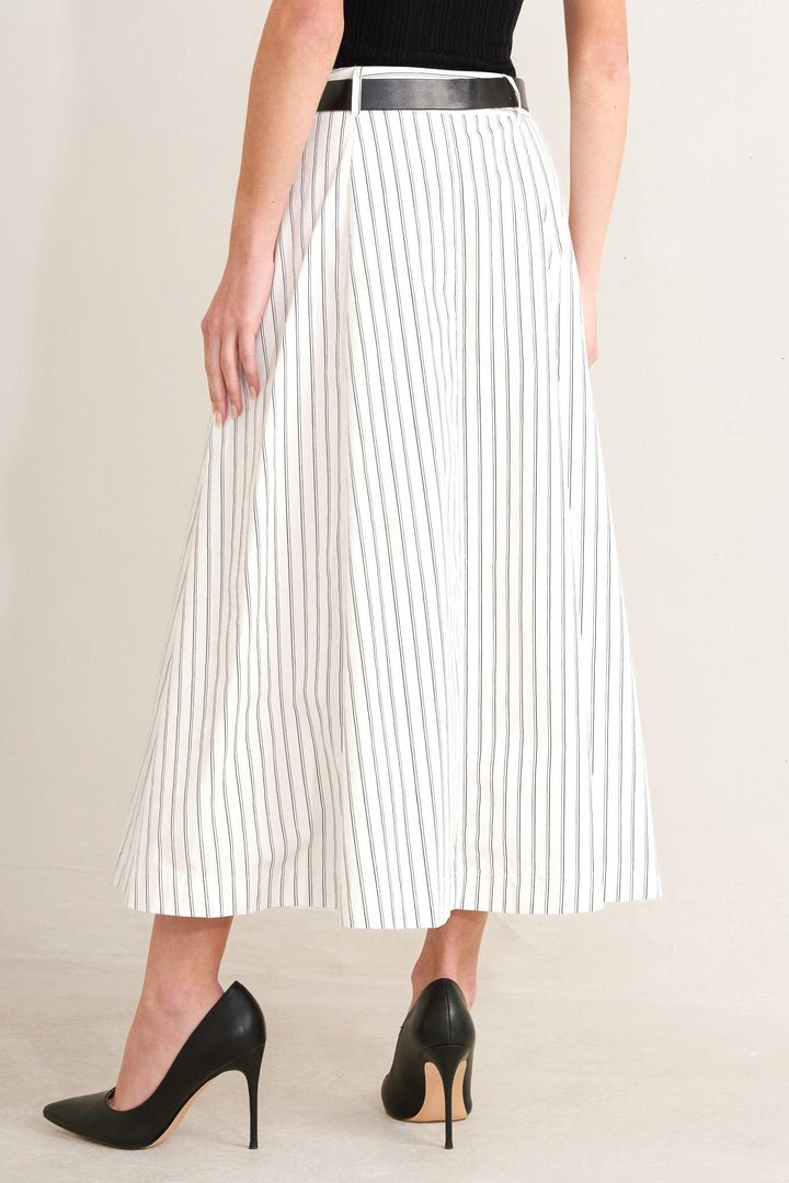 Uptown Stripe Woven Mdi Circle Skirt from KADOU Boutique