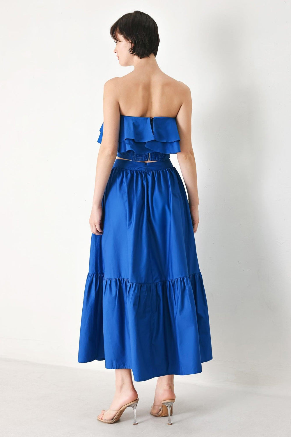 Royal Flow Woven Midi Skirt from KADOU Boutique