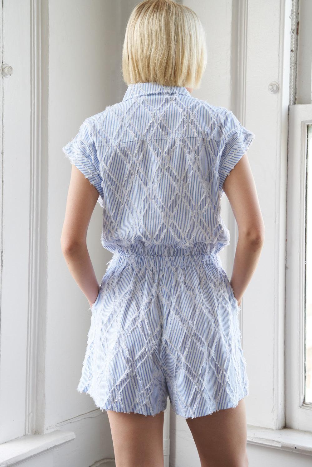 Lost in Thought Woven Romper from KADOU Boutique