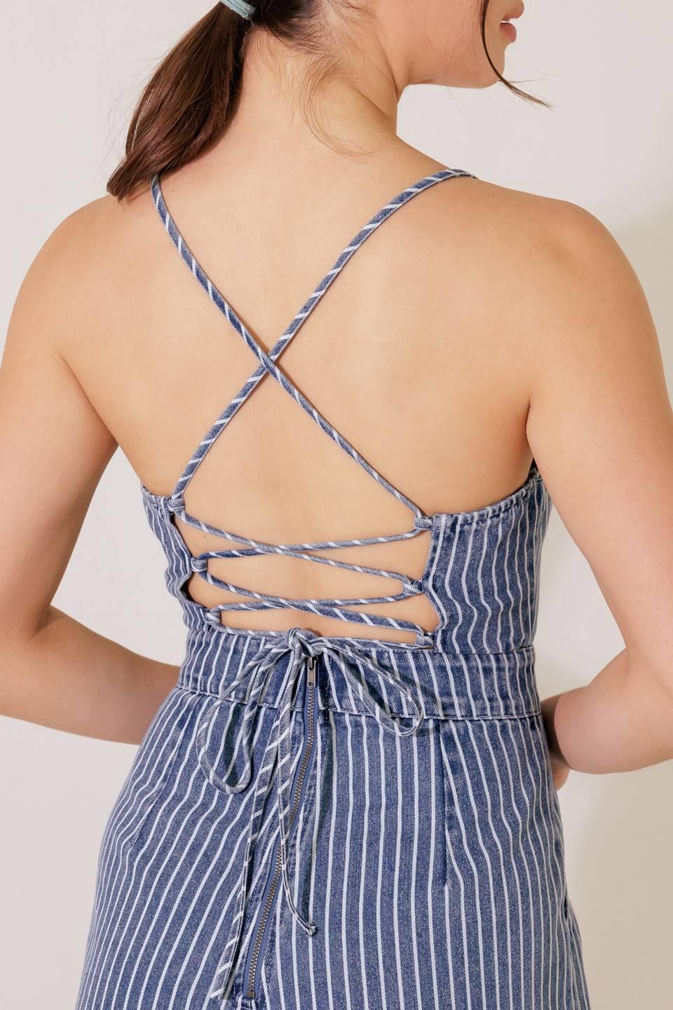 Begin Again Blue Denim Jumpsuit from KADOU Boutique