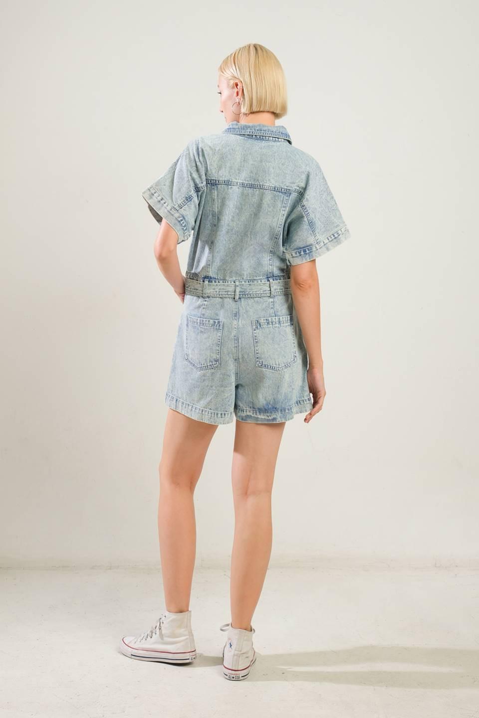 Countryside Charm Denim Romper from KADOU Boutique
