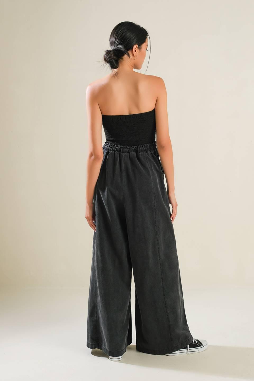 Black Tea with You Mix Media Jumpsuit from KADOU Boutique