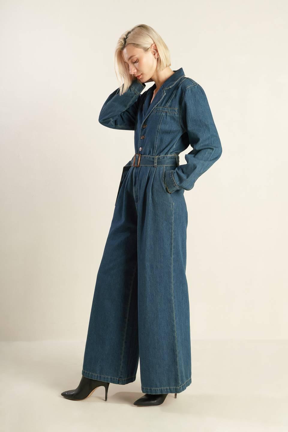 In the Details Denim Jumpsuit from KADOU Boutique
