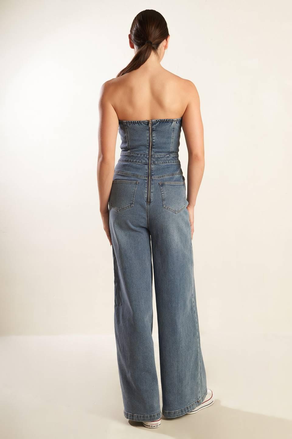 Look What We Started Denim Junpsuit from KADOU Boutique