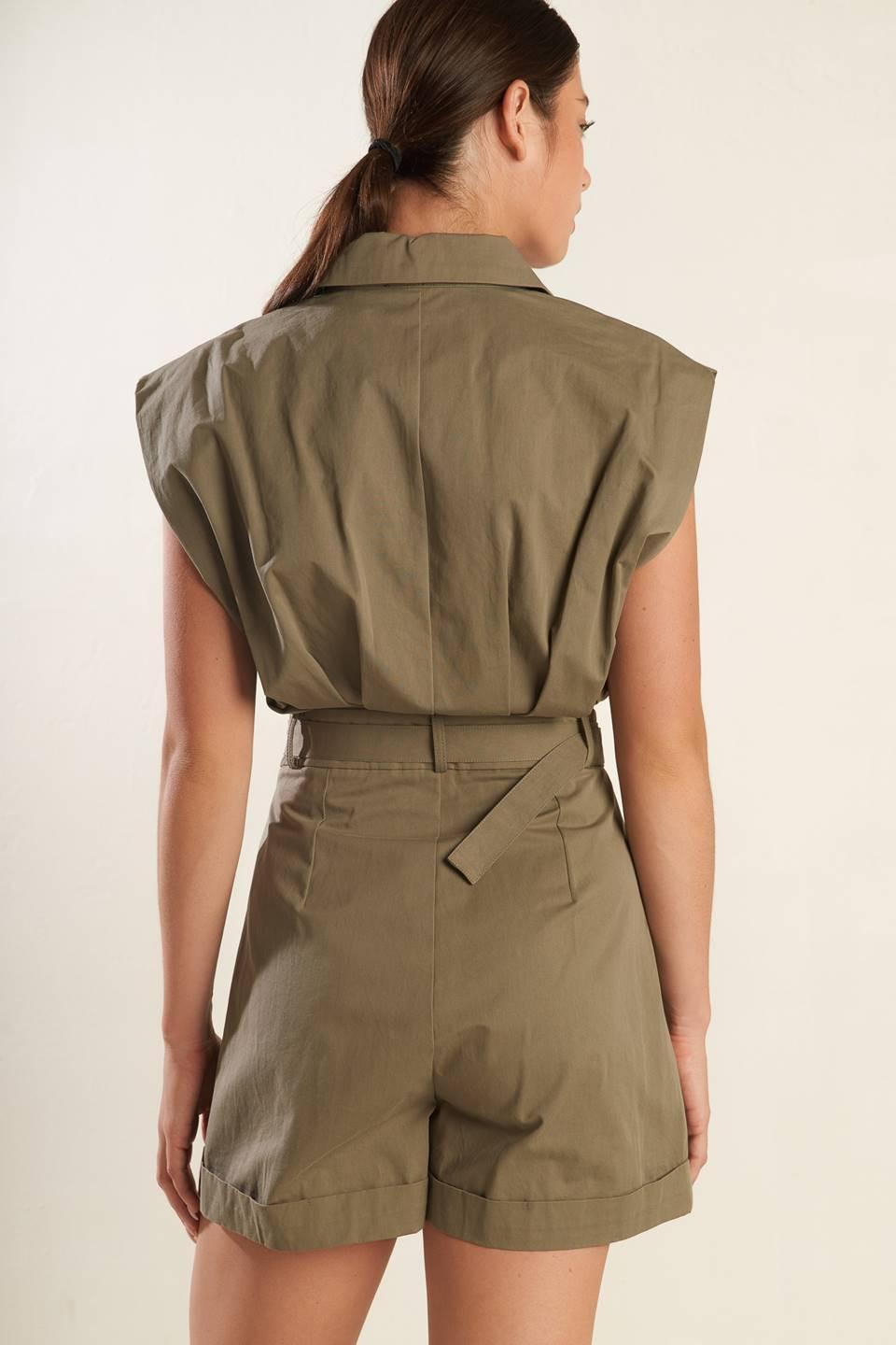 Heart of a Woman Woven Romper from KADOU Boutique