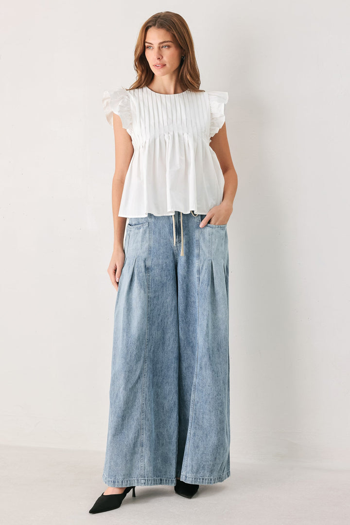 CALM &amp; COLLECTED BLUE DENIM PANTS