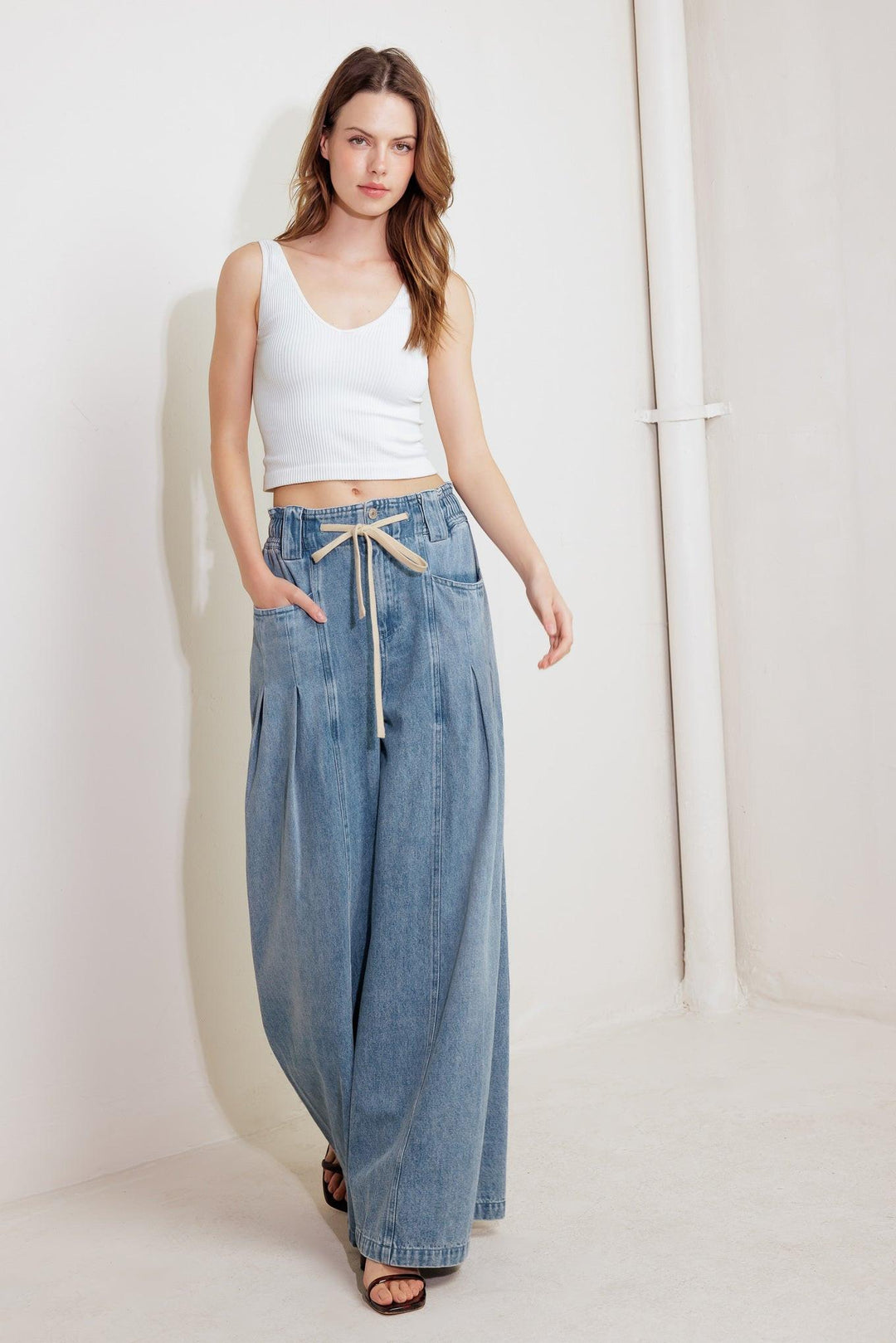 CALM &amp; COLLECTED BLUE DENIM PANTS