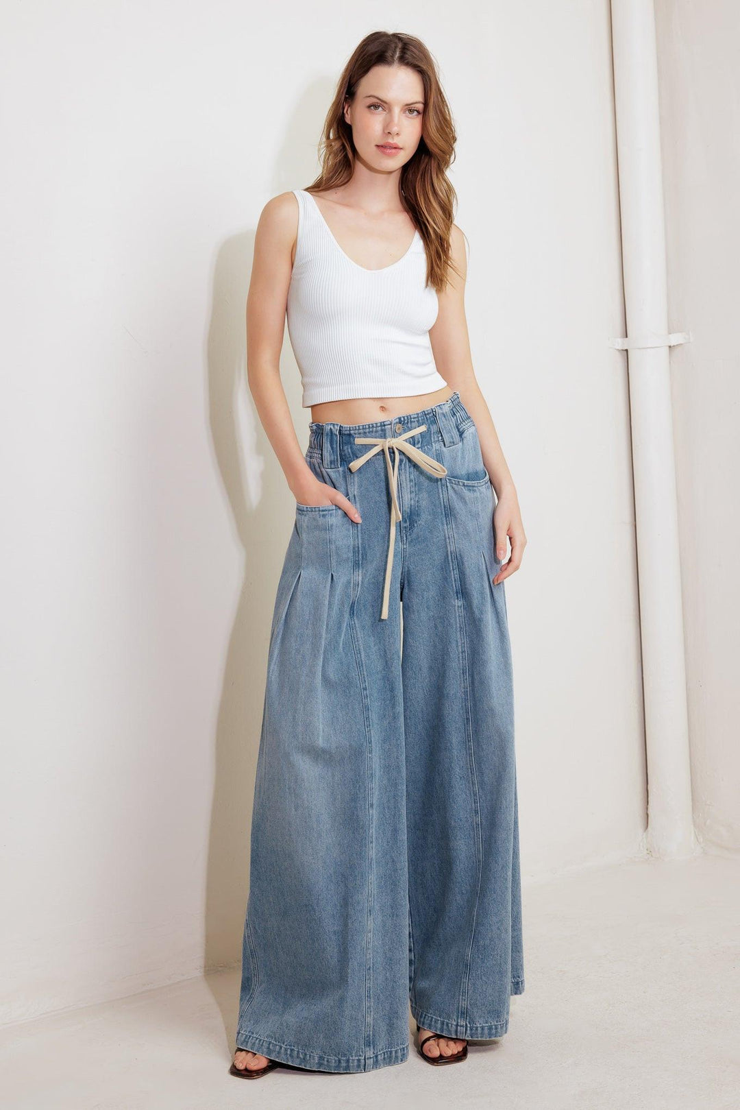 CALM &amp; COLLECTED BLUE DENIM PANTS