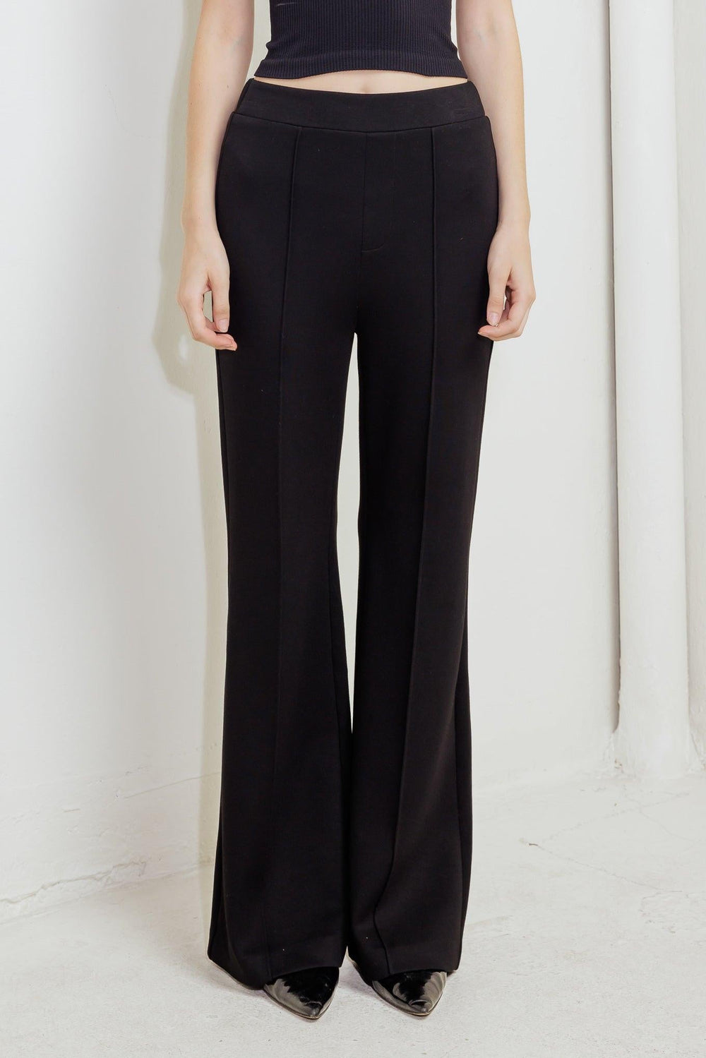 Modern Flow Black Woven Pants from KADOU Boutique