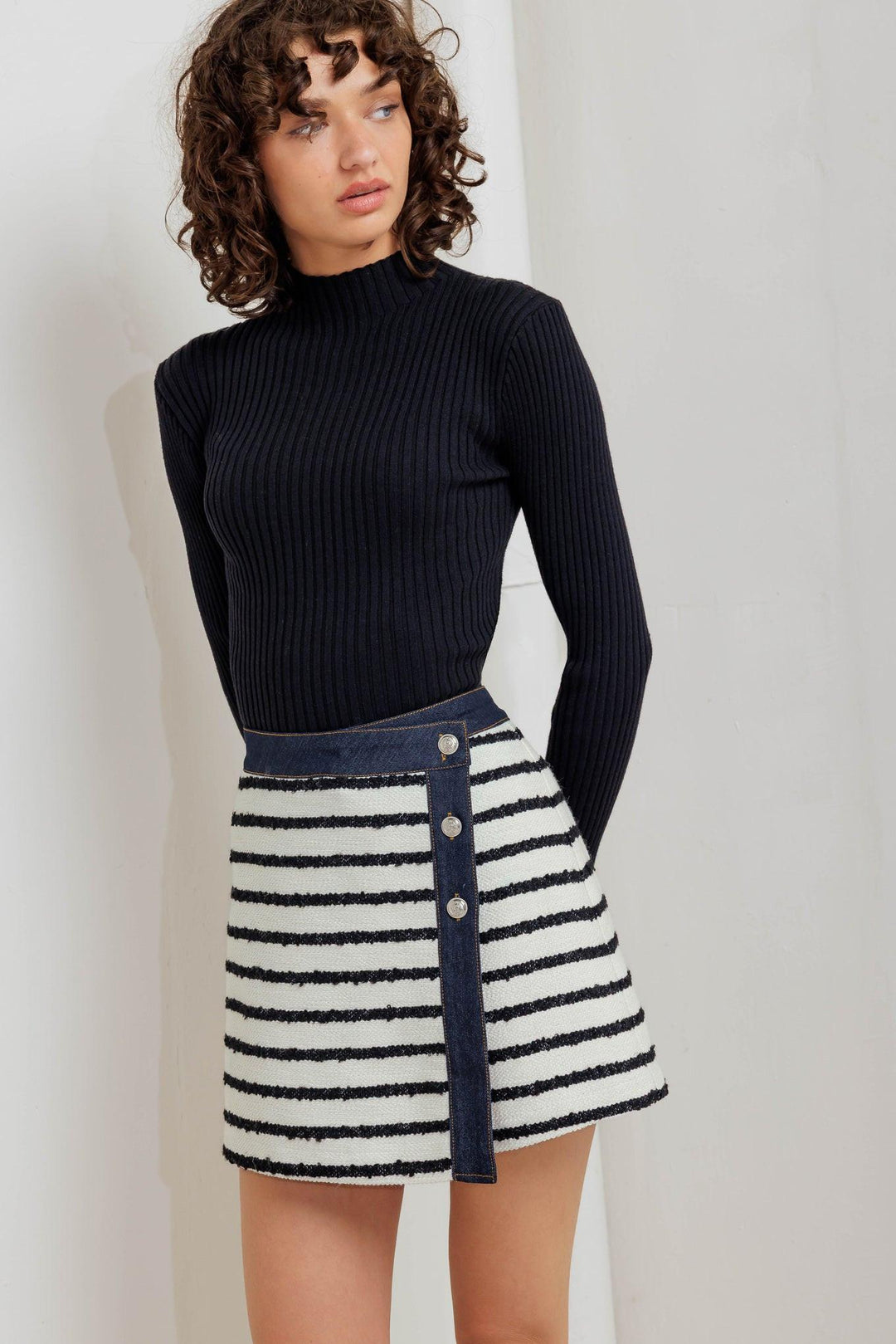 Bonjour Stripe Woven Skort from KADOU Boutique