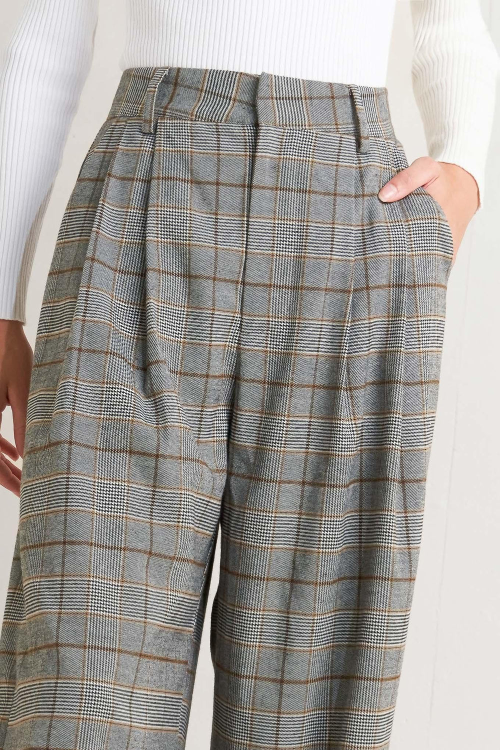 New Age Woven Plaid Pants from KADOU Boutique