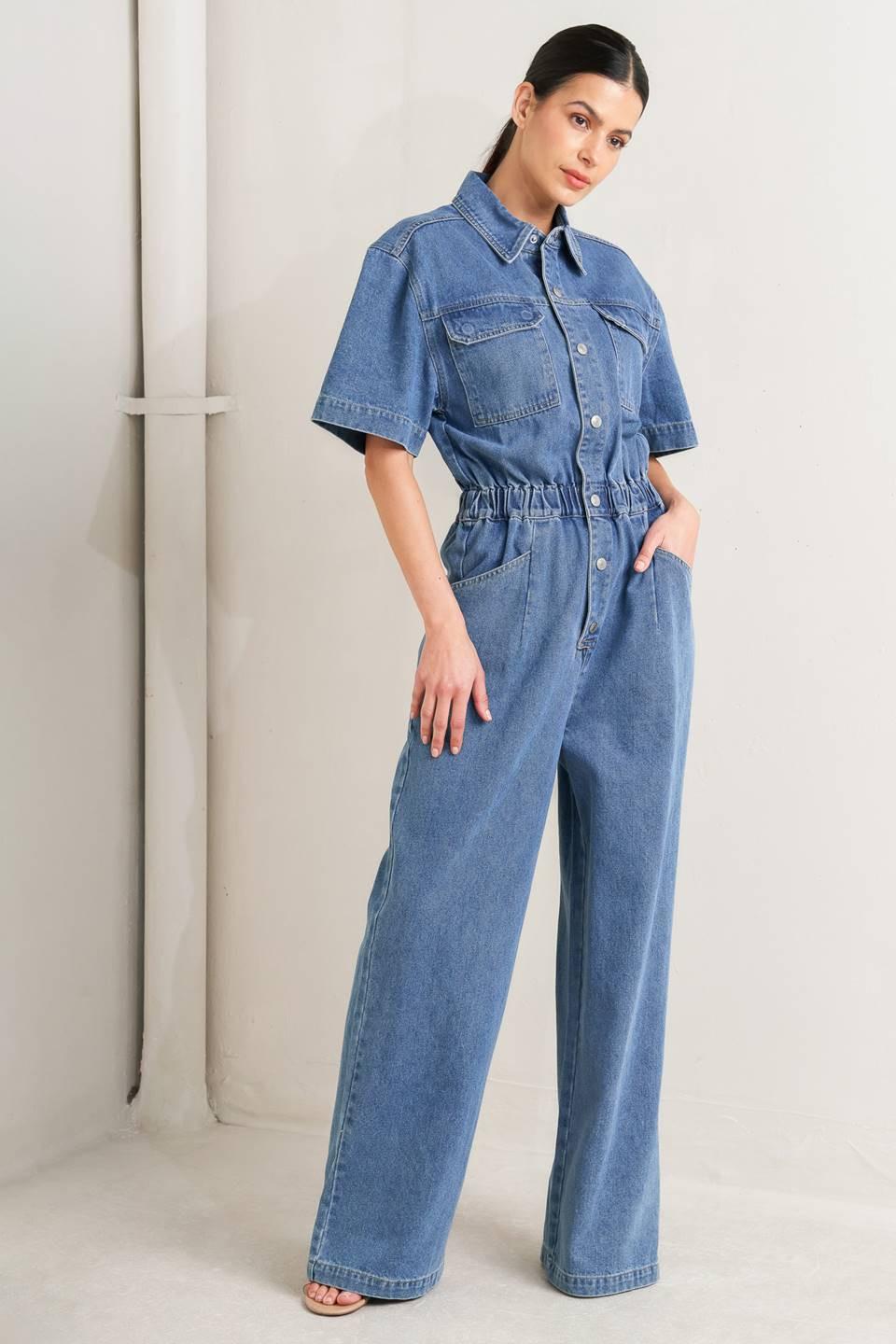 Relax Utility Denim Jumpsuit from KADOU Boutique