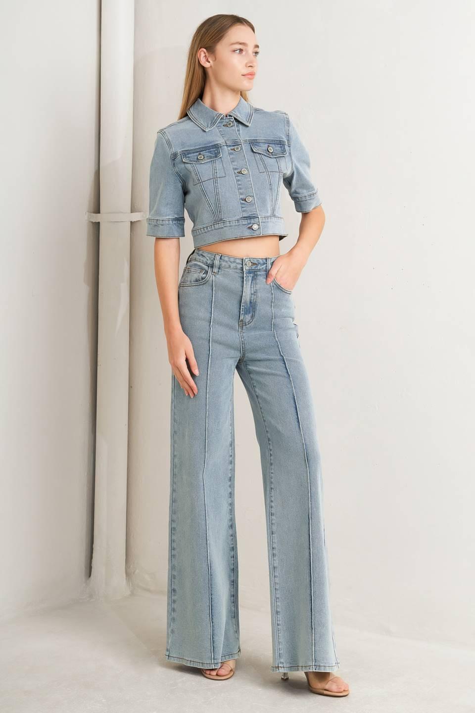 Modern Neutral Denim Pants from KADOU Boutique