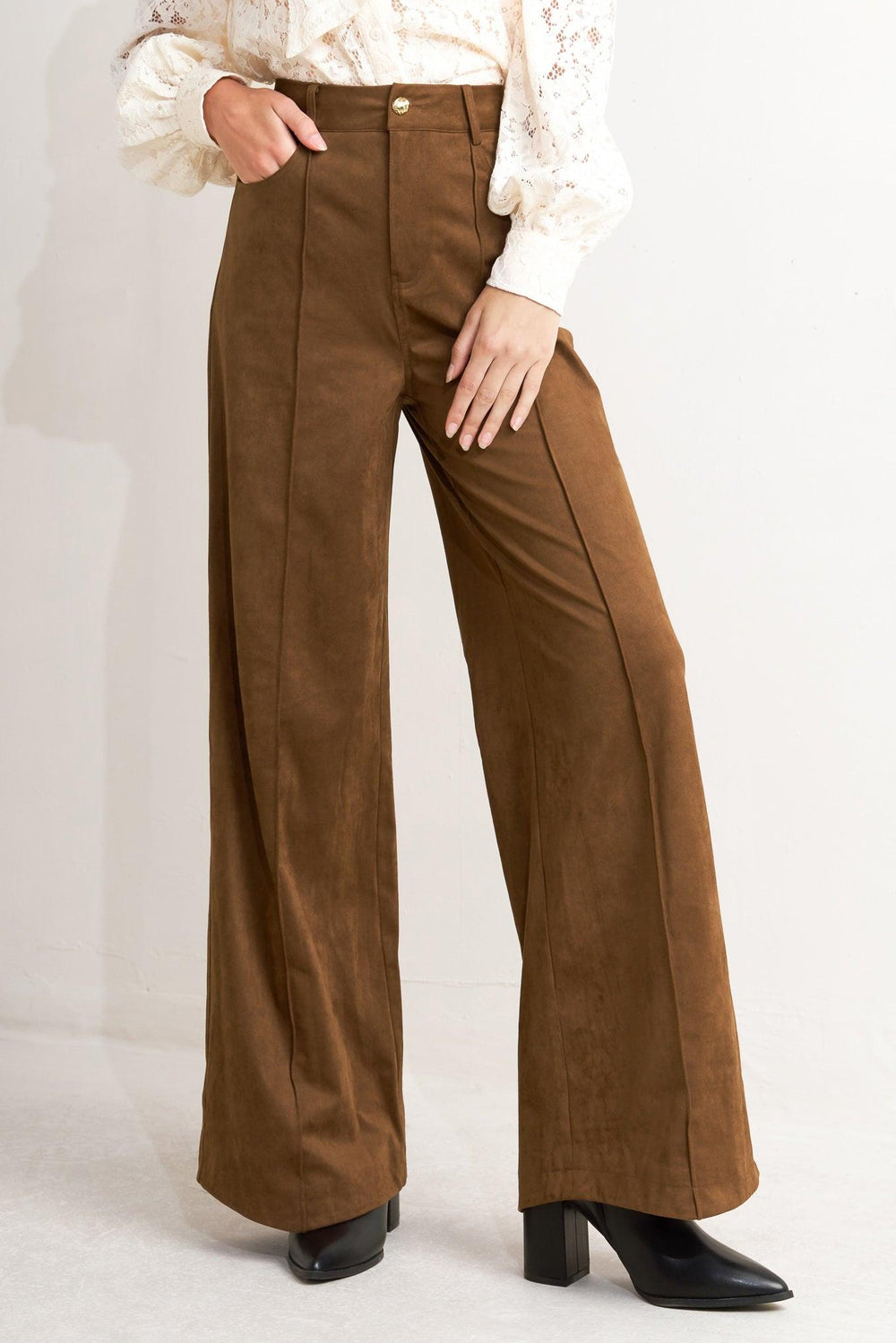 Midnight Mesa Style Faux Suede Pants from KADOU Boutique