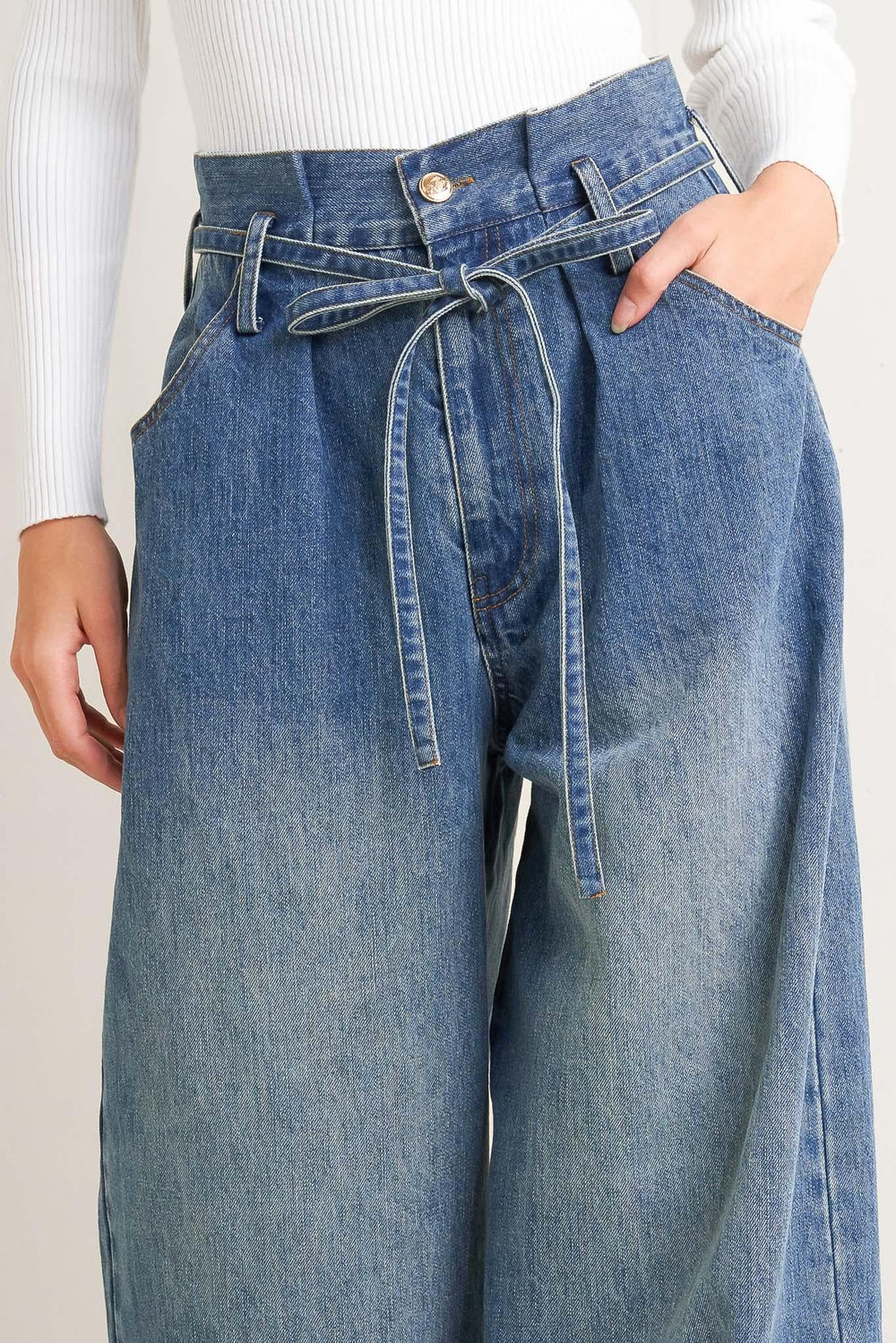 Everyday Cinch Denim Pants from KADOU Boutique
