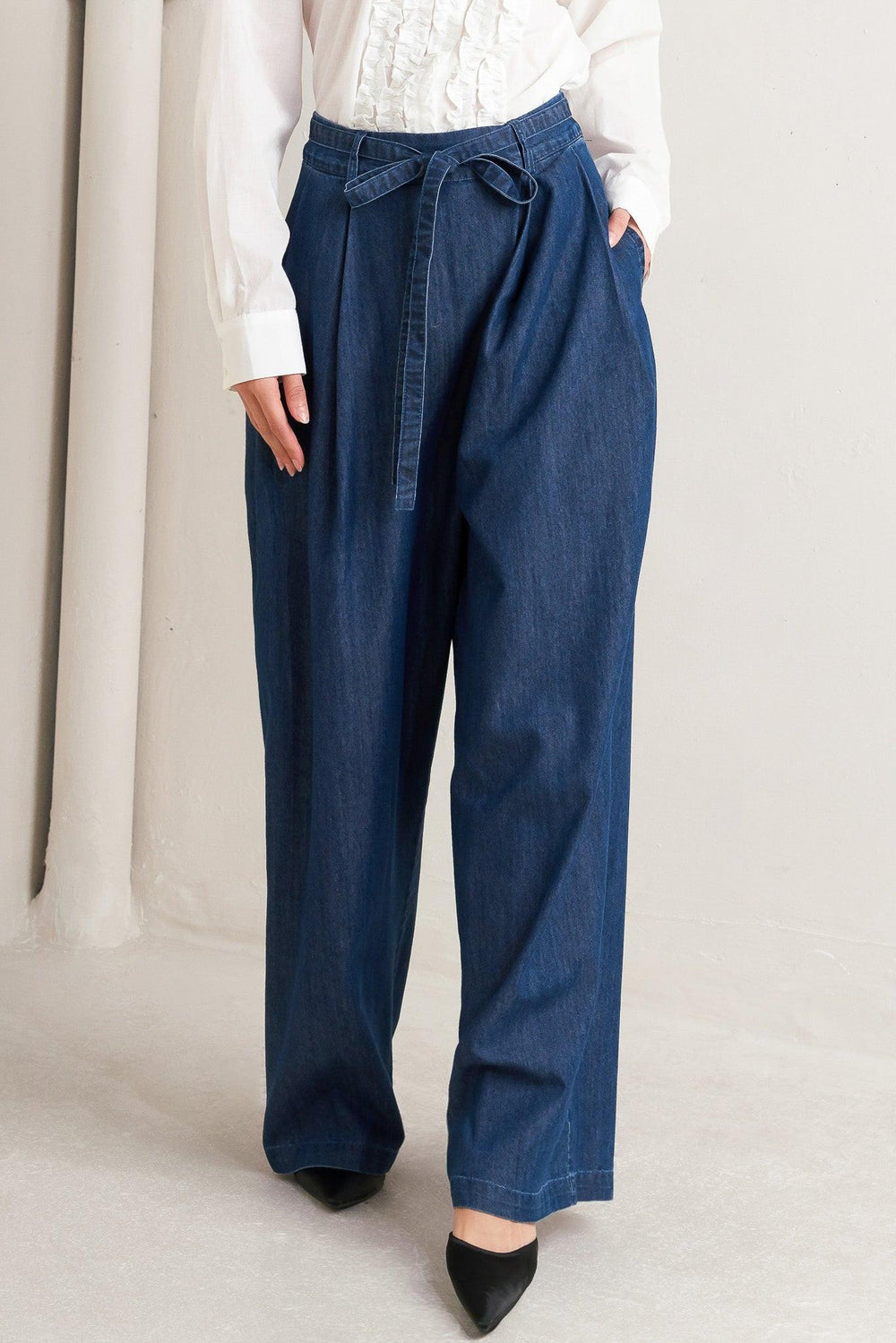 Relaxed Tailored Denim Loose Fitting Pants from KADOU Boutique