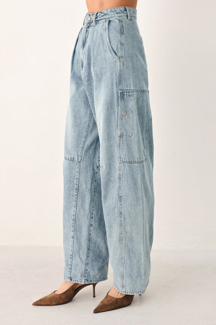 Weekends in the City Washed Denim Pants from KADOU Boutique