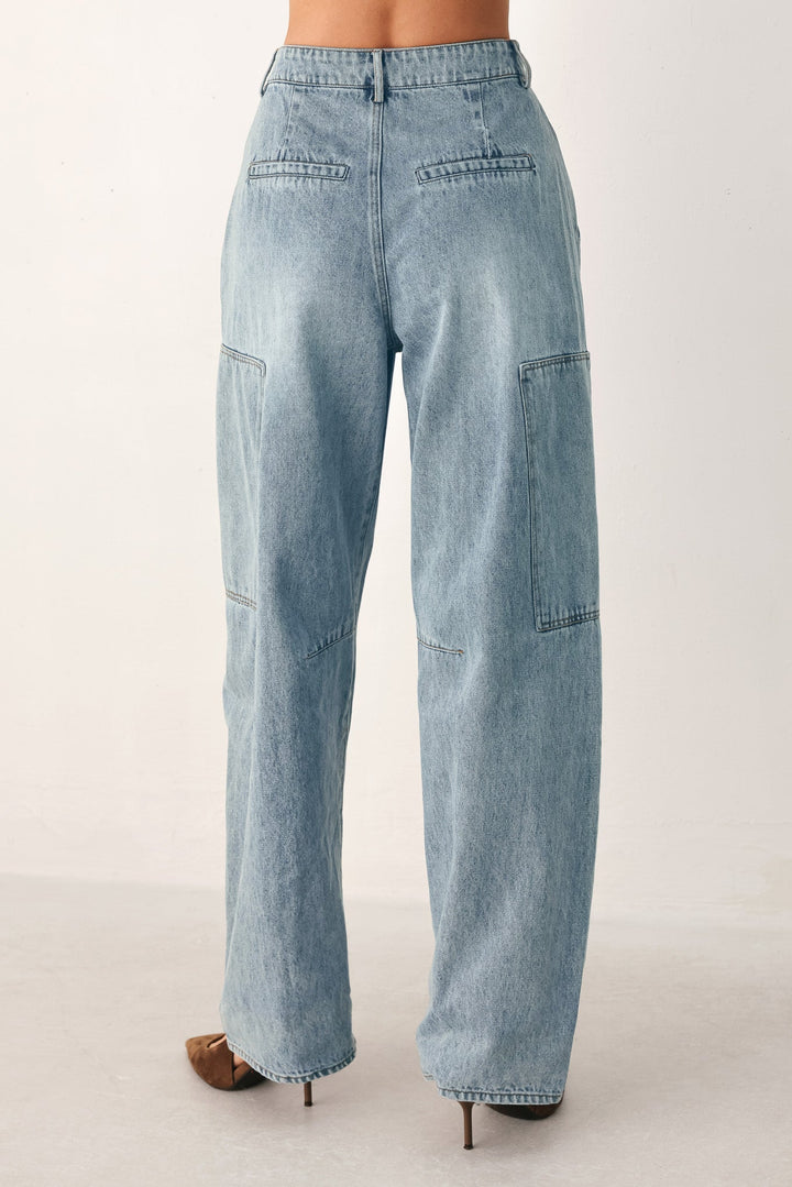 Weekends in the City Washed Denim Pants from KADOU Boutique