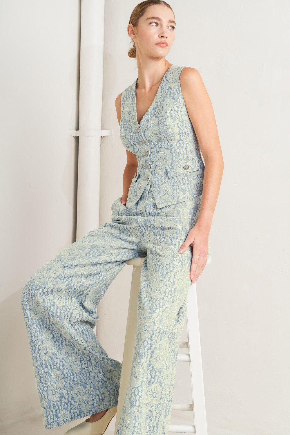 Easy Elegance Woven Lace Pants from KADOU Boutique
